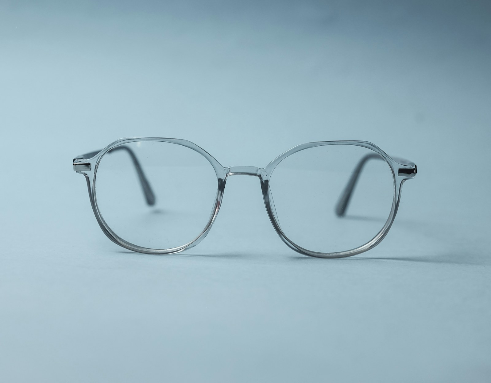 Illustrative clear-frame eyewear