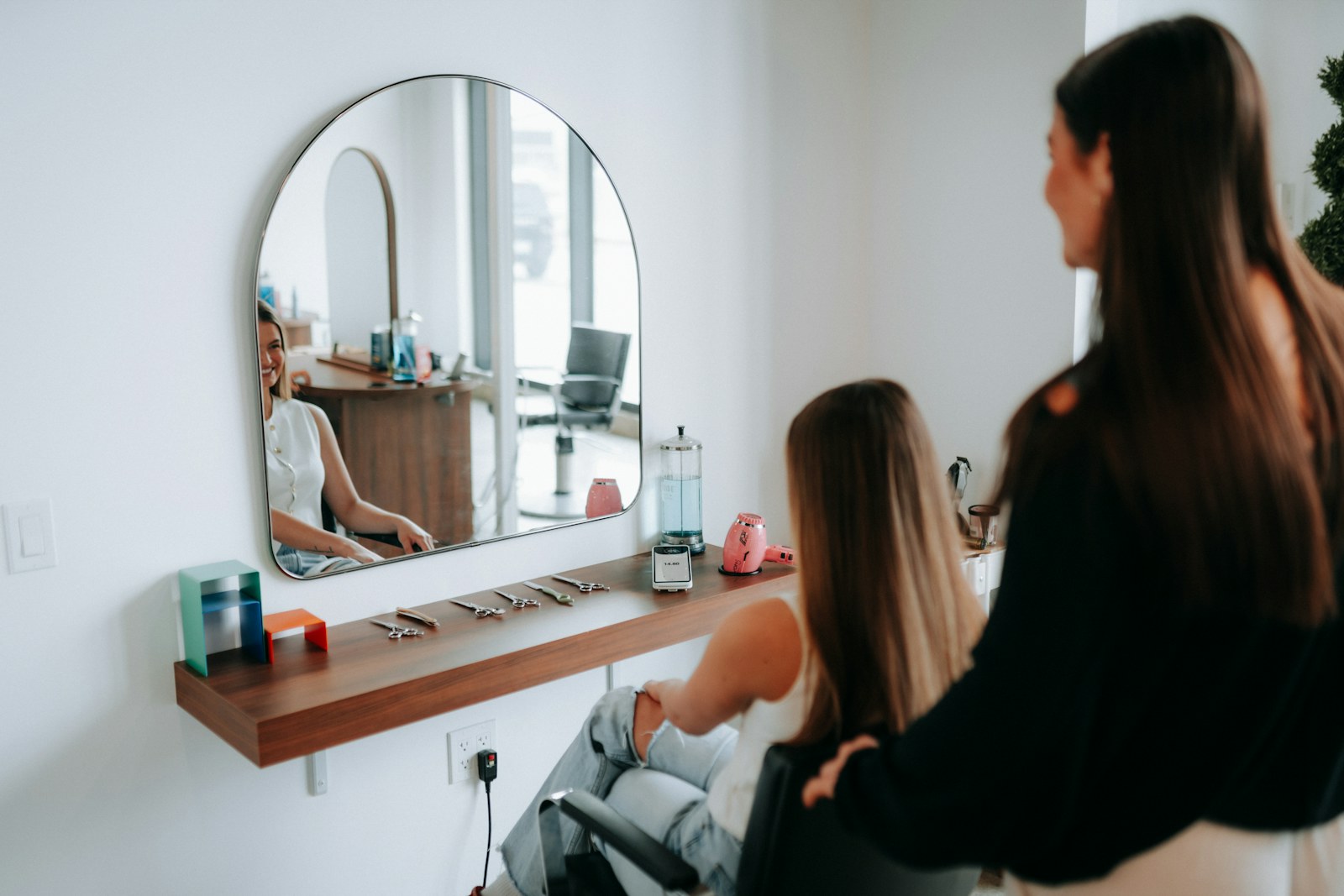 Illustrative salon moodboard, not work by a real OFF / DUTY salon