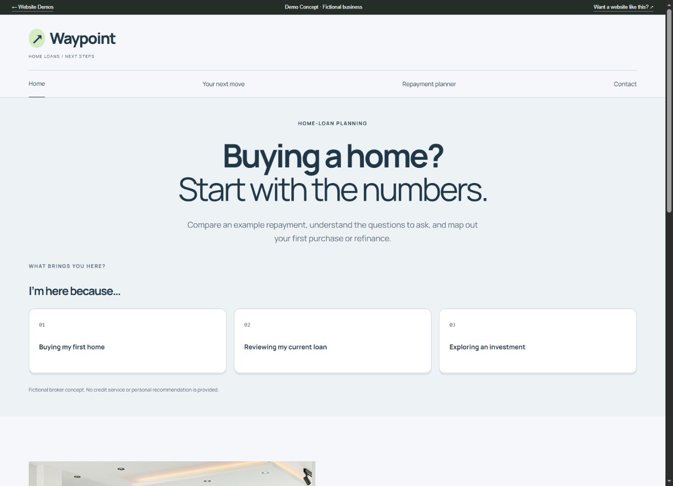 Waypoint desktop website demo