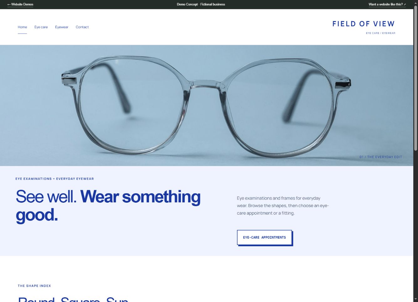 FIELD OF VIEW desktop website demo