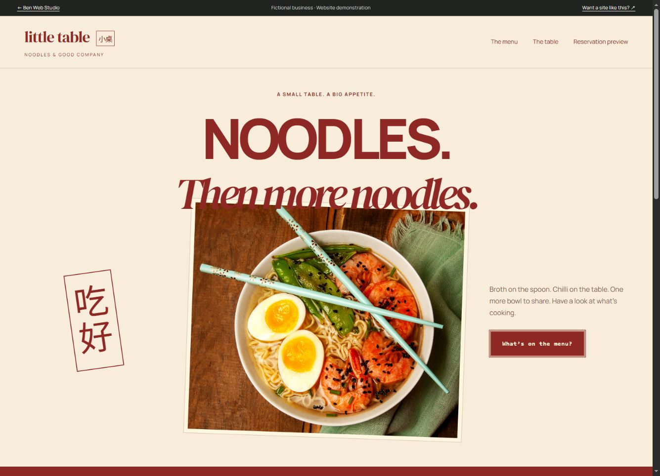 little table desktop website demo