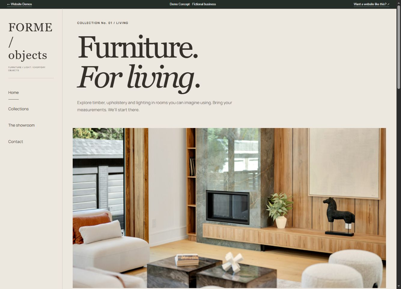 FORME / objects desktop website demo